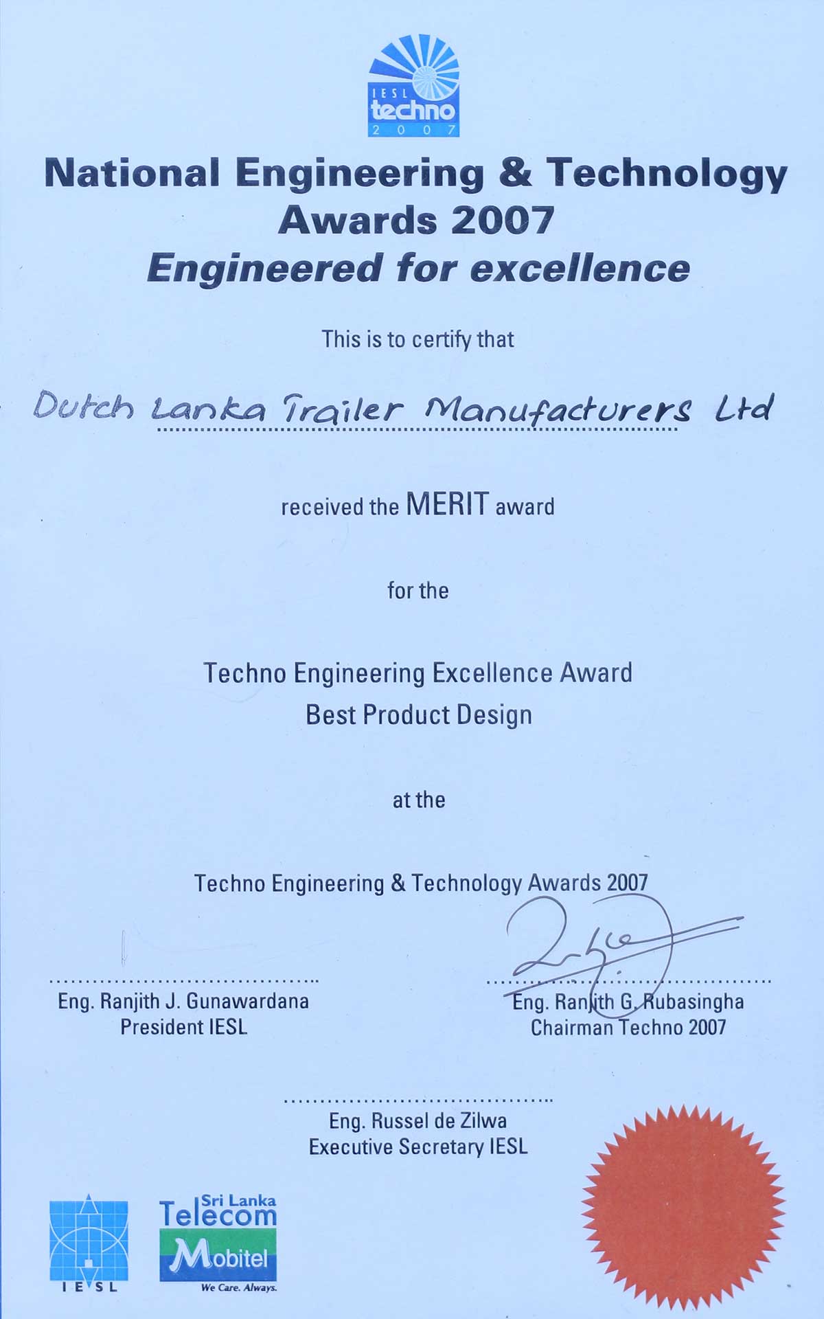 Merit Award for Best Product Design