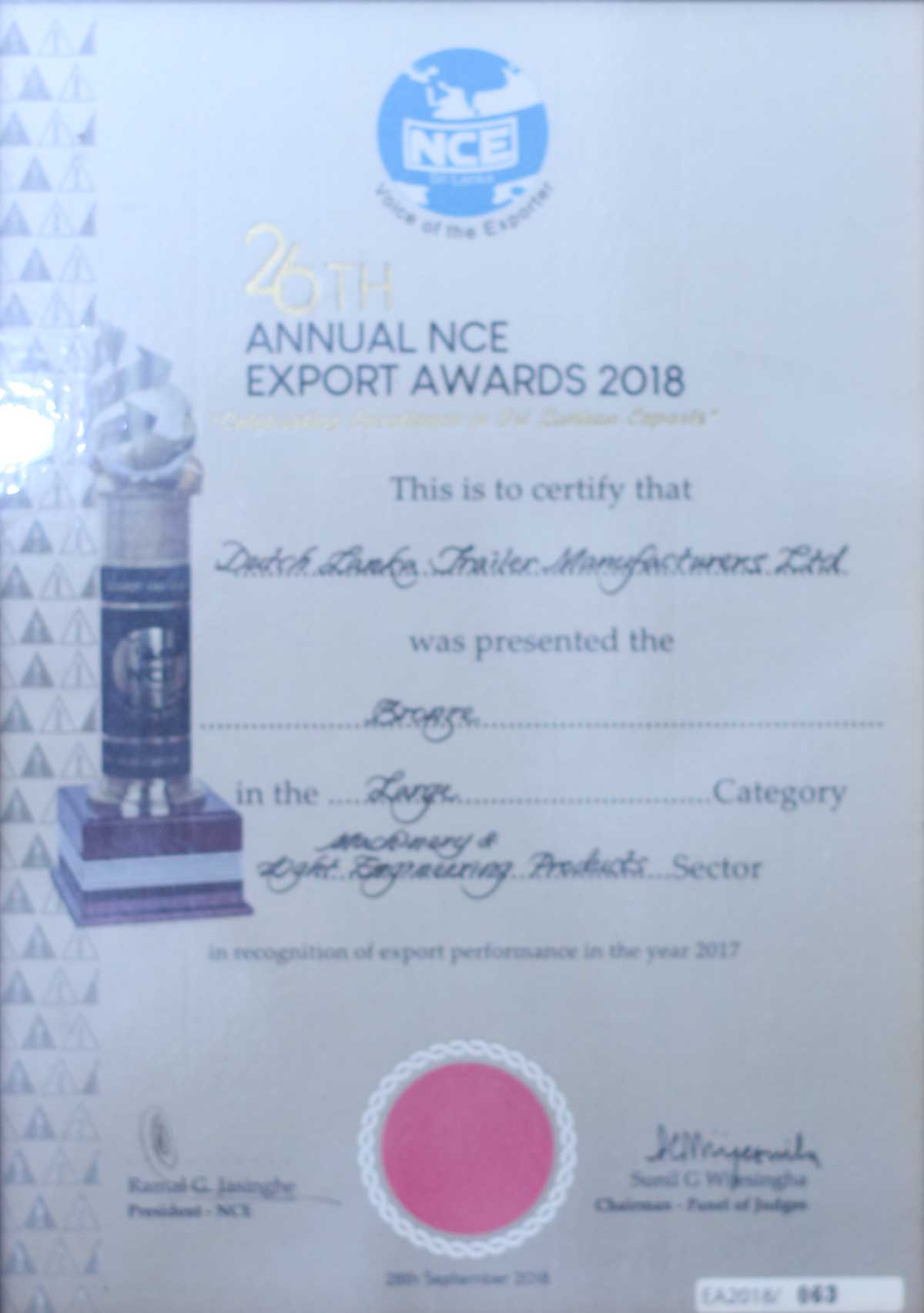 Best Exporter in Sri Lanka – Engineering Sector